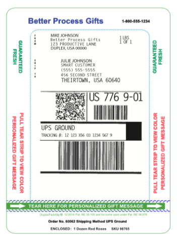 Marketing Examples in Color | Two Sided-Shipping Label-Packing Slip ...